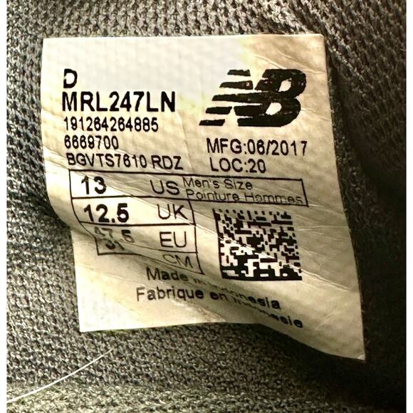 Size 13 New Balance 247 Rev Lite Mens Green Suede Mesh Running Shoes - Picture 6 of 9